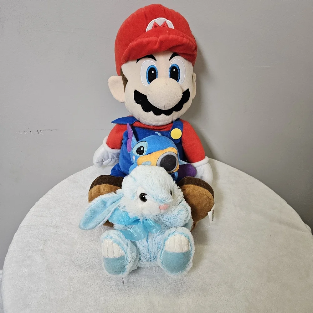 Mario Plush Toy with Blue Bunny - Picture 2 of 16
